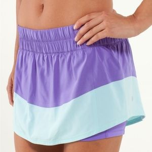 💝Lululemon Run: Breeze By Skirt in Power Purple/Aquamarine